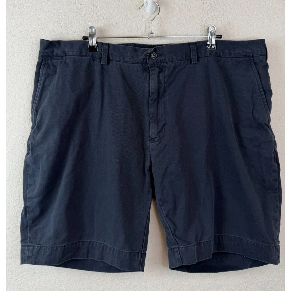 Polo Ralph Lauren Chino Shorts Men's 42 Navy Blue Flat Front 9